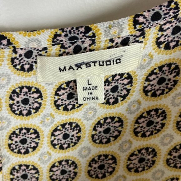 Nordstrom Max Studio Print Sleeveless Tiered Midi Dress Size Large Lightweight L - Picture 3 of 13